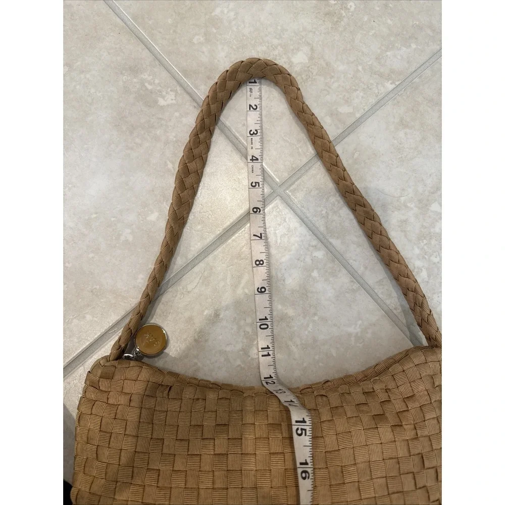 The Sak Shoulder‎ Bag Brown Beige Woven Purse Charm Viscose Staple Yarn *See